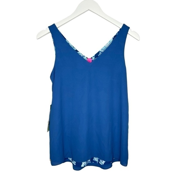 Lilly Pulitzer Florin Reversible Tank Joy Ride Deep Indigo Size XXS NEW - Picture 5 of 13